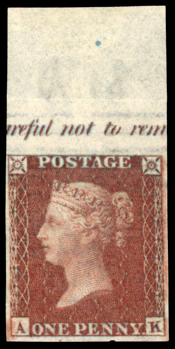 1855 1d Red brown Pl.R18. (AK)