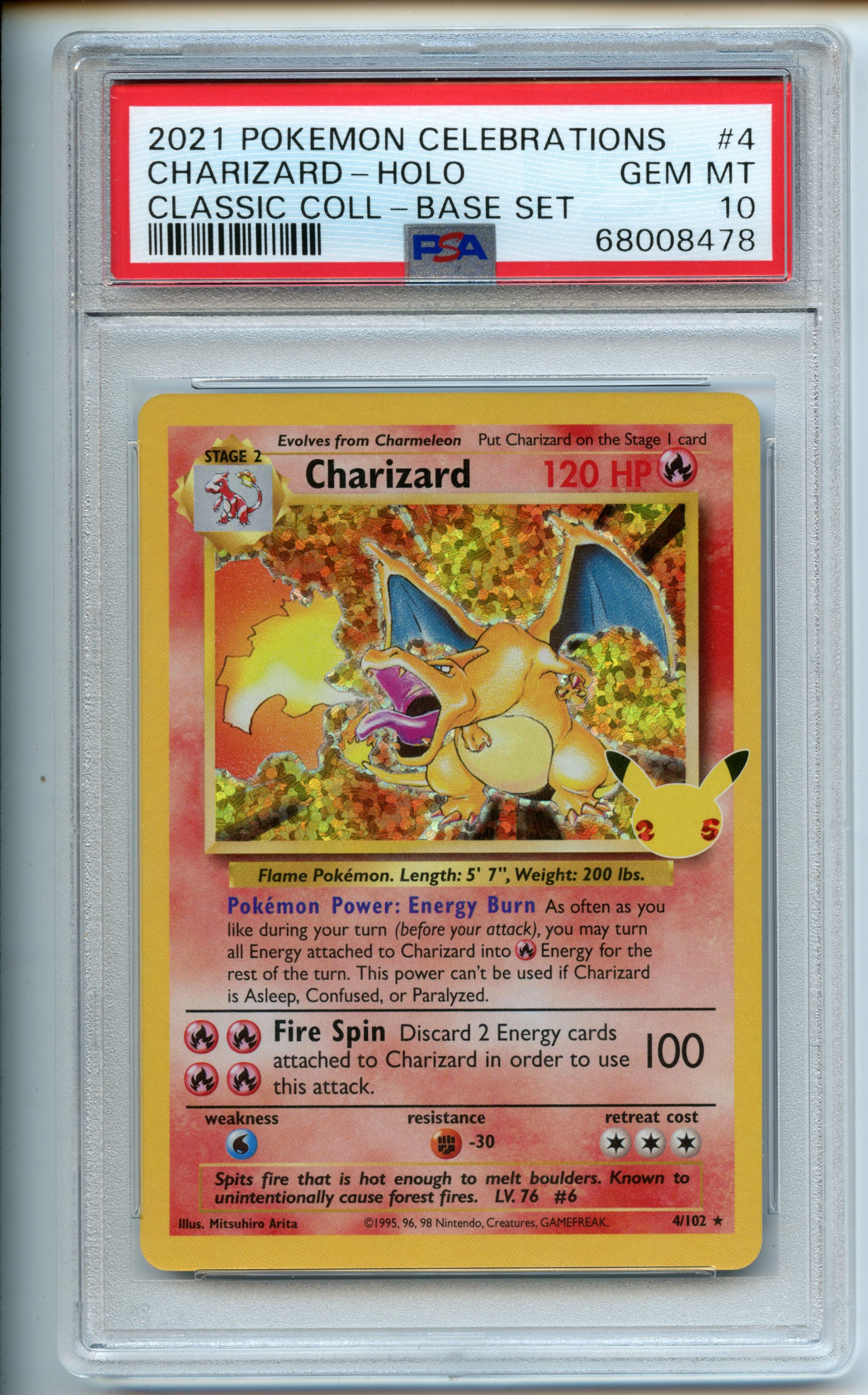 Pokemon TCG  - Charizard   - Celebrations - PSA 10 
