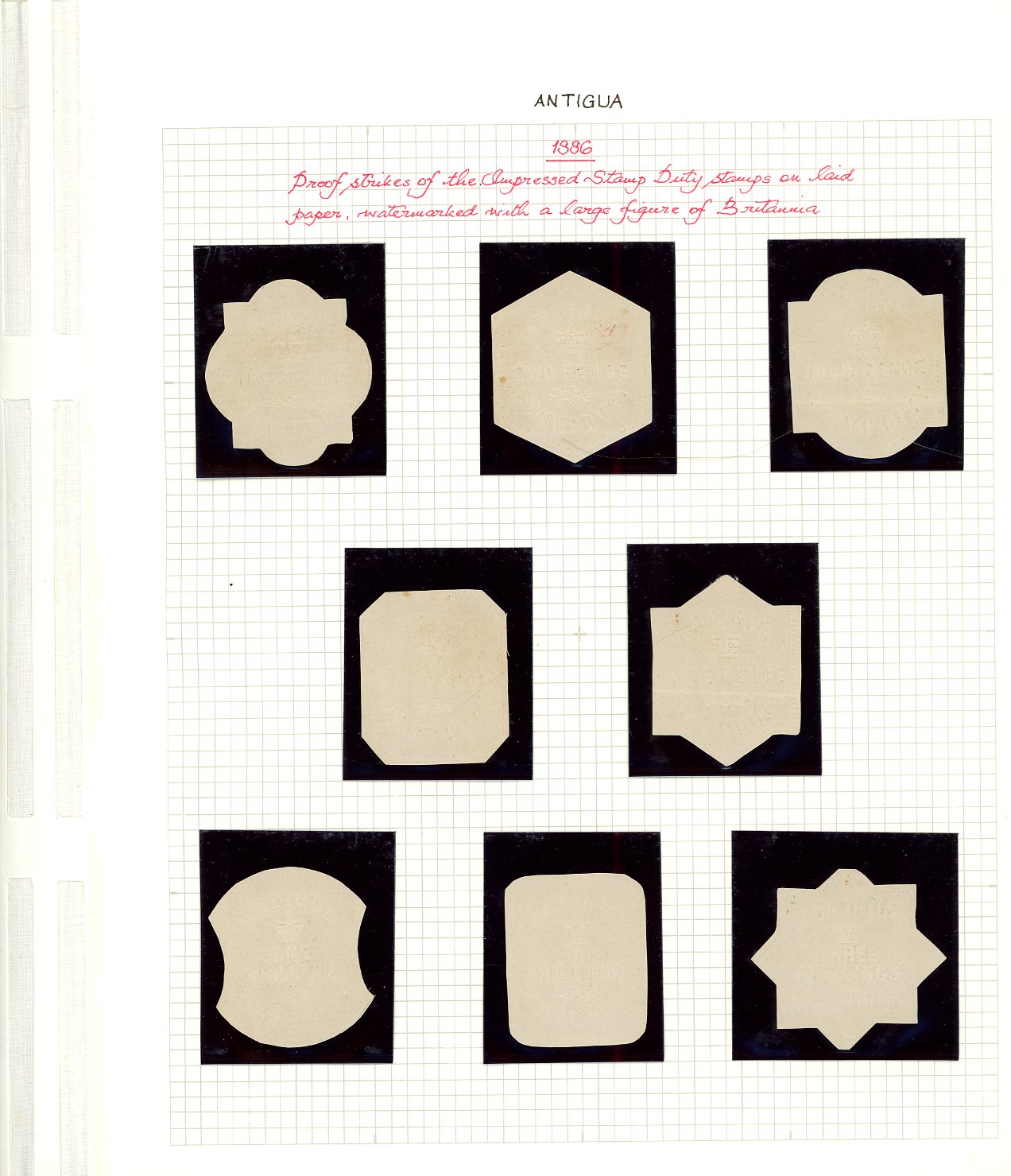 Embossed revenue: 1870 first issue 1d to...