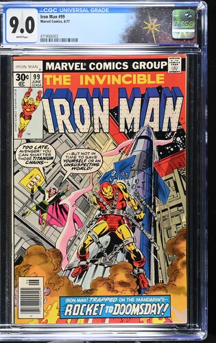 Iron Man #99 CGC 9.0 "At the Mercy of the Mandarin!" (Marvel Comics, 1977) White Pages
