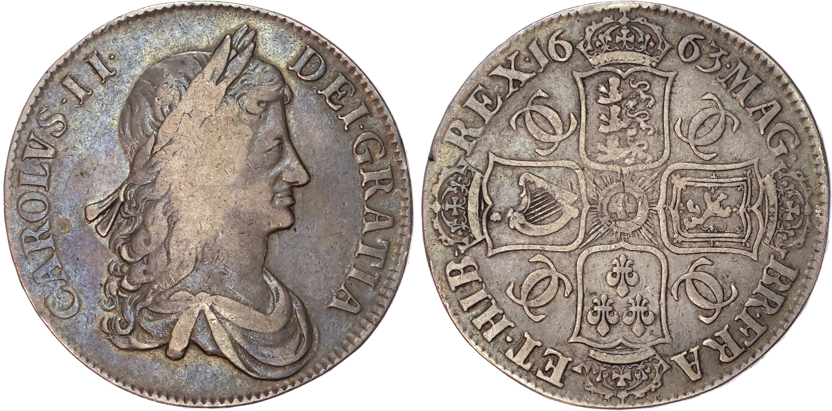 Charles II (1660-1685), Crown, 1663, edge XV.