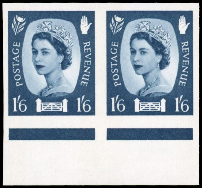 Great Britain 1969 1s6d Grey-blue, Horizontal Pair, BPMA Imprimatur, SG NI11