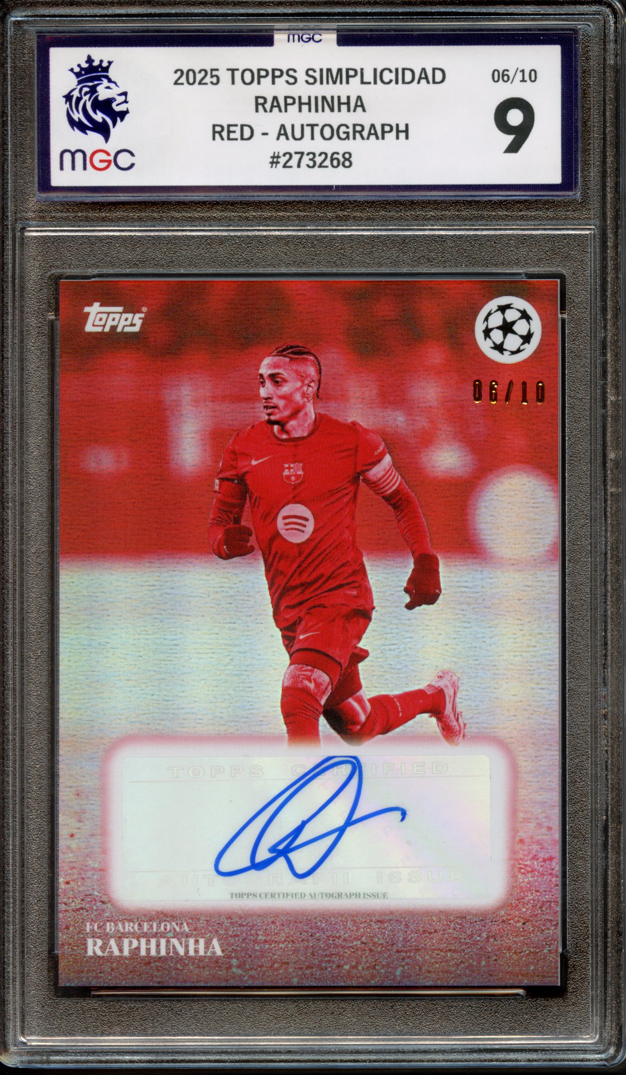 MGC 9 2025 Topps Simplicidad Raphinha Red Autograph 06/10