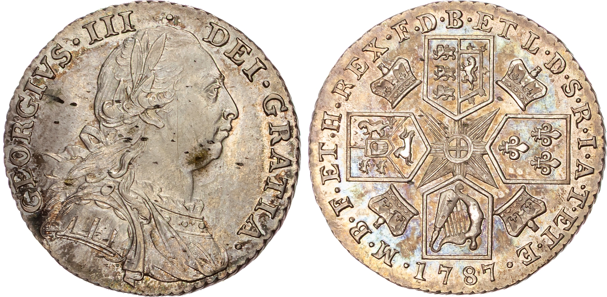 George III (1760‑1820), AR Shilling, Early Coinage, 1787. 