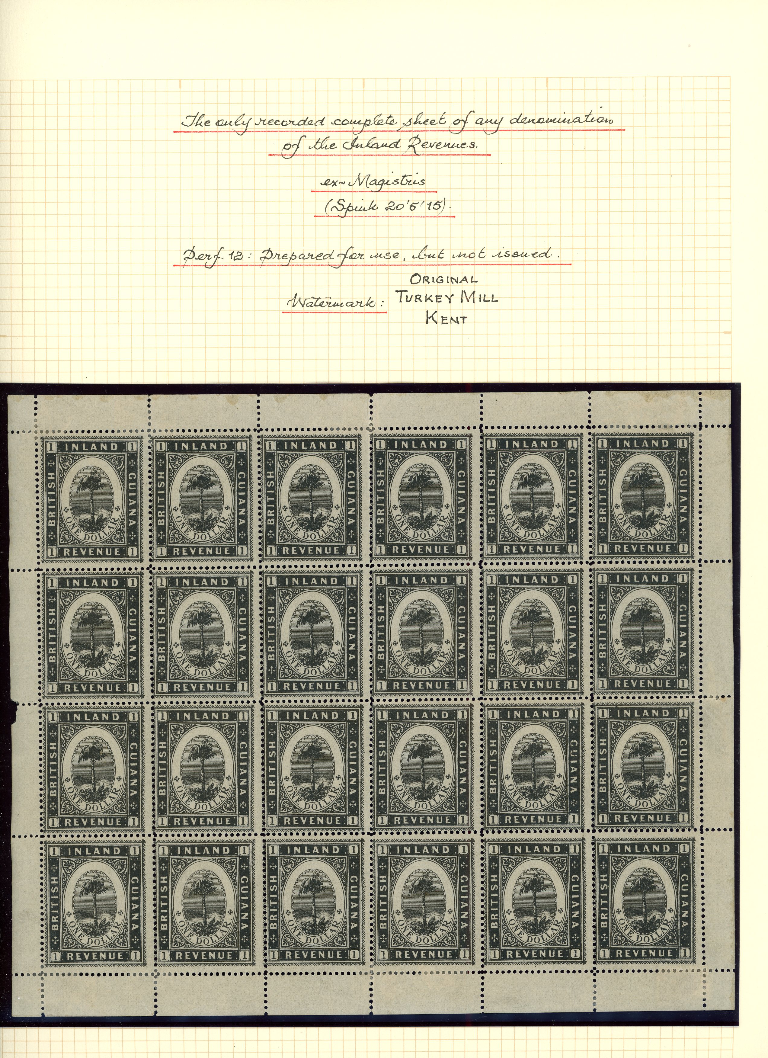 Inland Revenue: 1878 $1 black, COMPLETE SHEET...