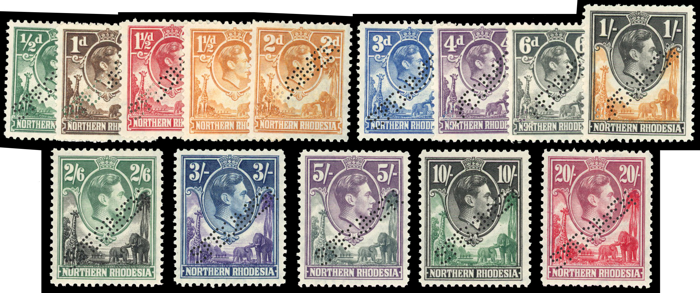 Northern Rhodesia SG 25s/45s Specimens