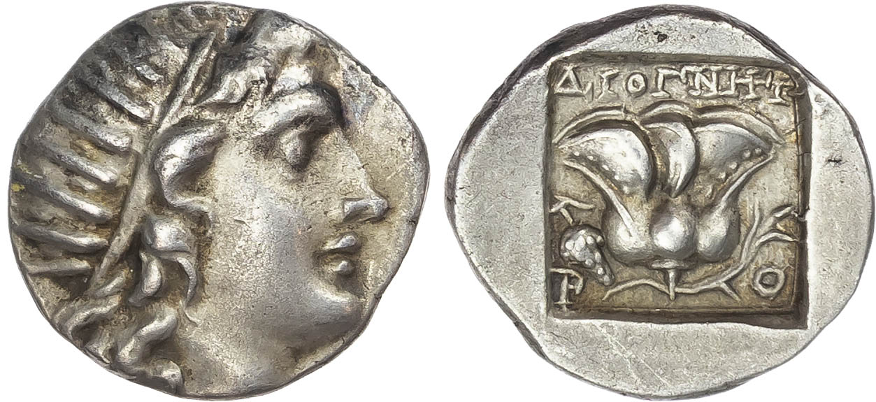 Islands off Karia, Rhodes (c. 125-88 BC) AR Drachm, Diogenos, magistrate, 2.71g. 