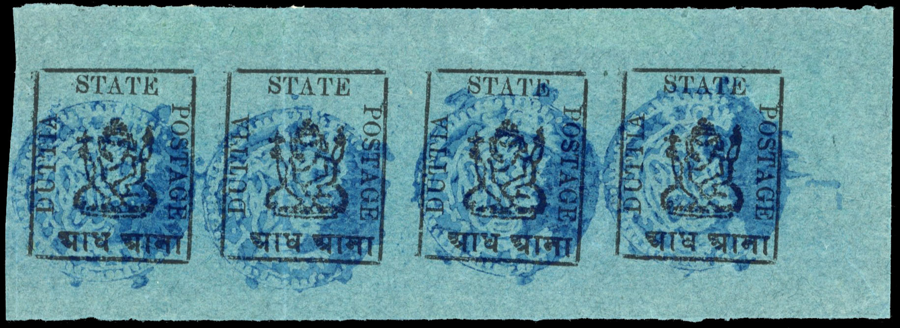 I.F.S. Duttia SG 8b in horizontal strip of 4 unused