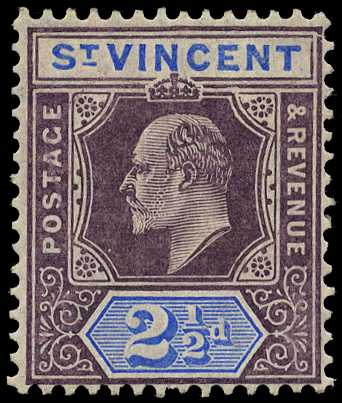 1906 2½d dull purple and blue watermark MCA,...