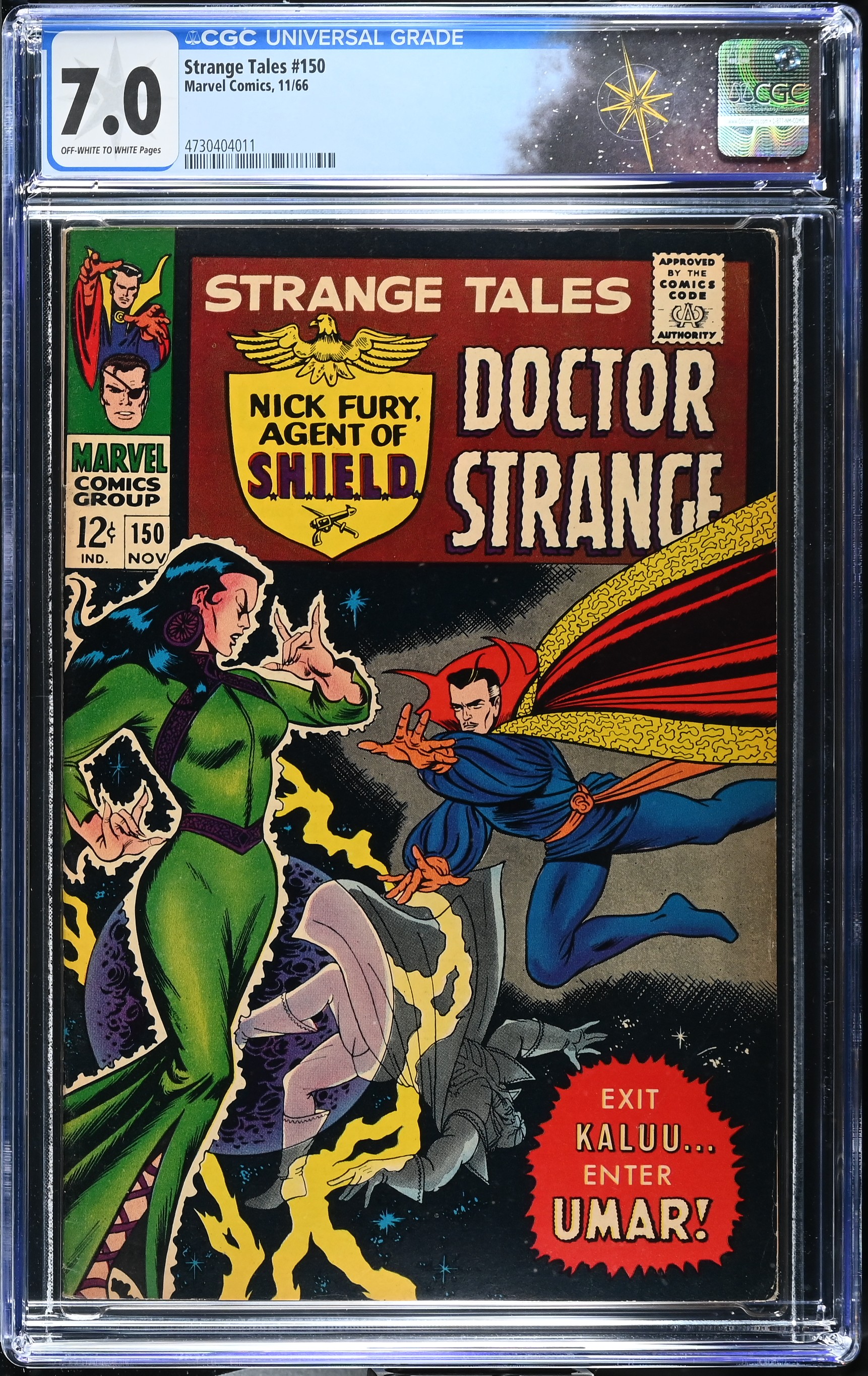Strange Tales #150 CGC 7.0 1st Appearance of Umar & Marvel Art by John Buscema (Marvel Comics, 1966) Off-White to White Pages