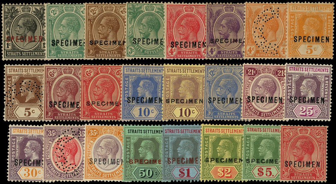 1921-33 watermark Script set of twenty-three to $5 overprinted or perforated SPECIMEN, plus the unissued 8c.  Some with...