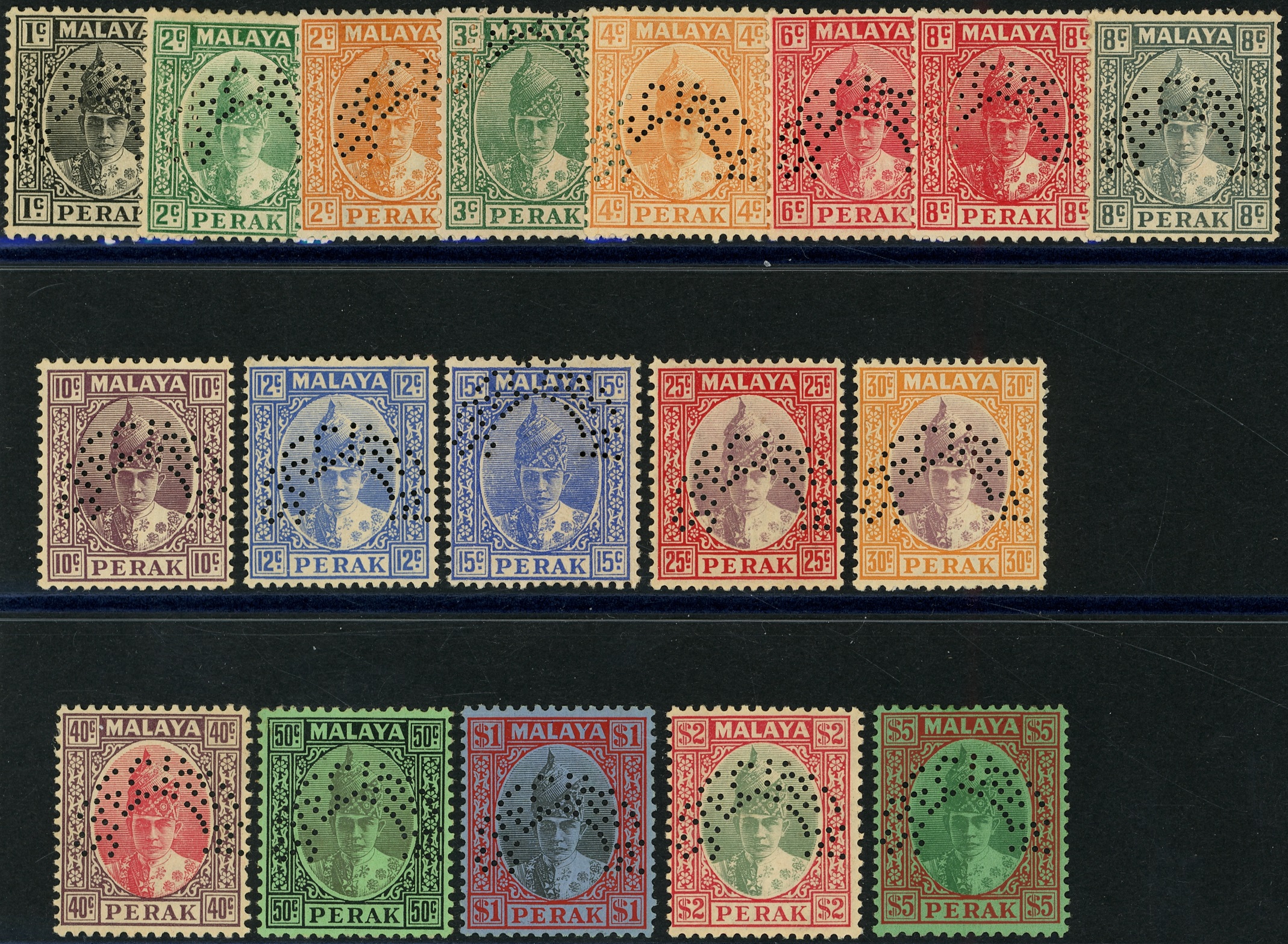 Malaya Perak SG 103s-107s, 109s-121s...