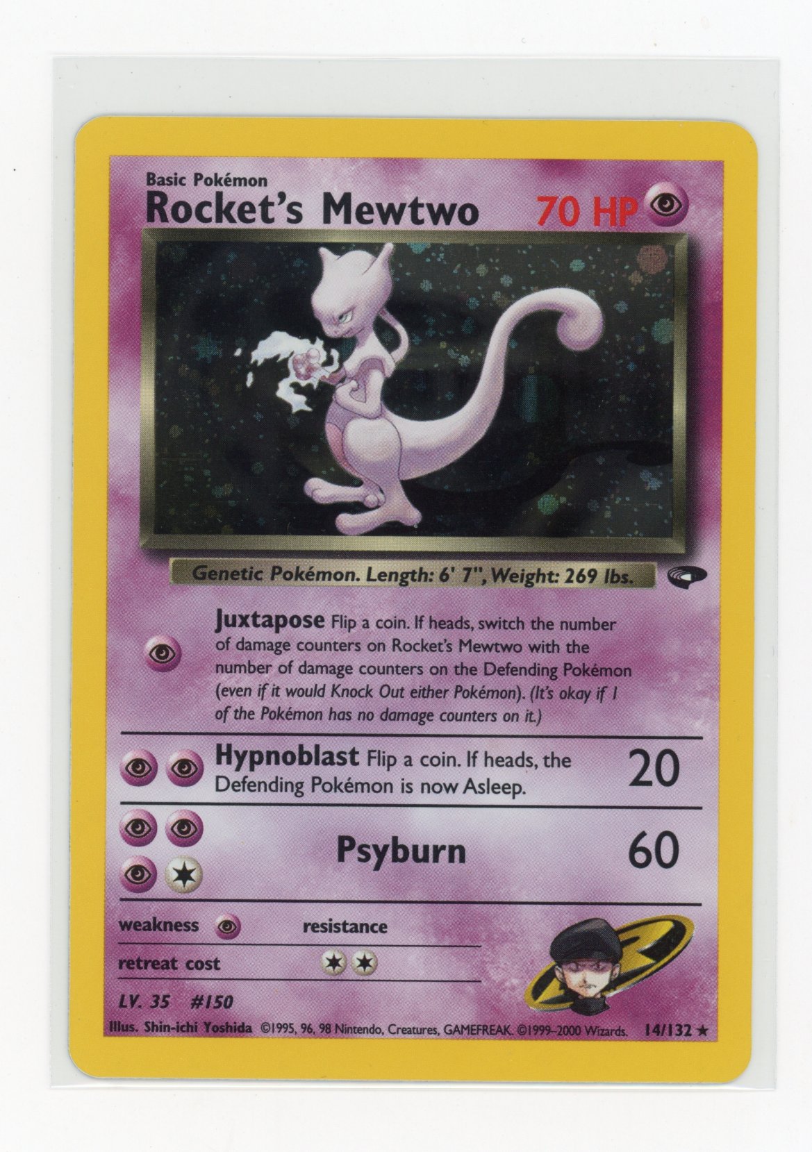 Rocket's Mewtwo #14 Holo Gym Challenge - LP