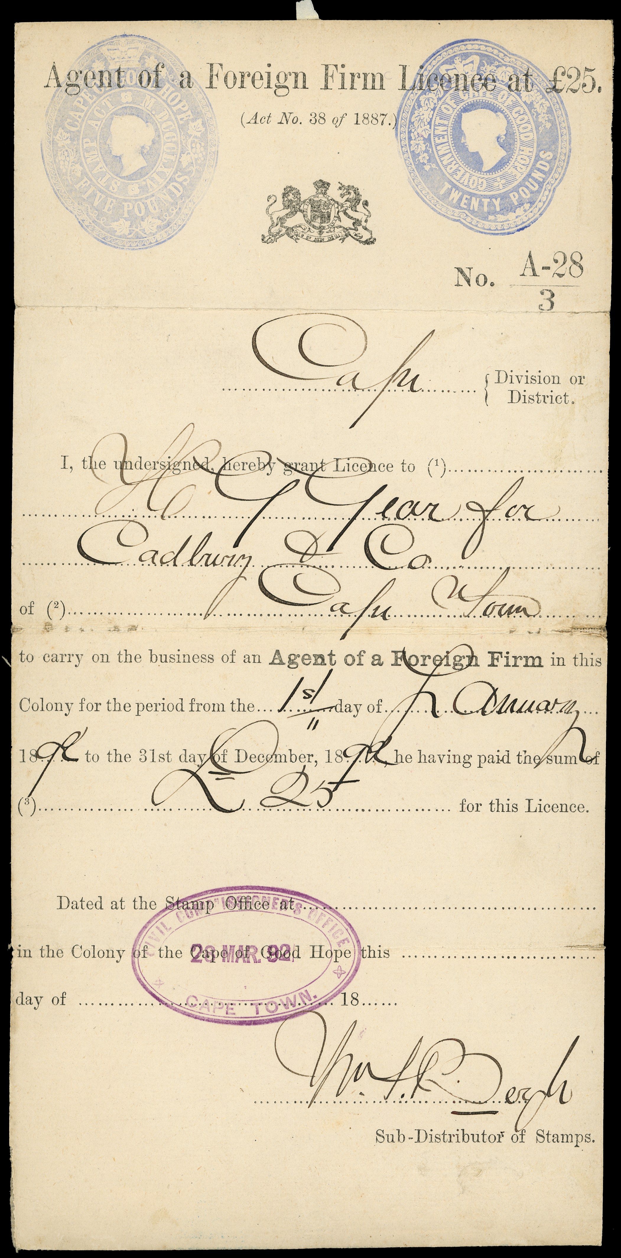 Direct Embossed Revenue: Collection on pages of blind...