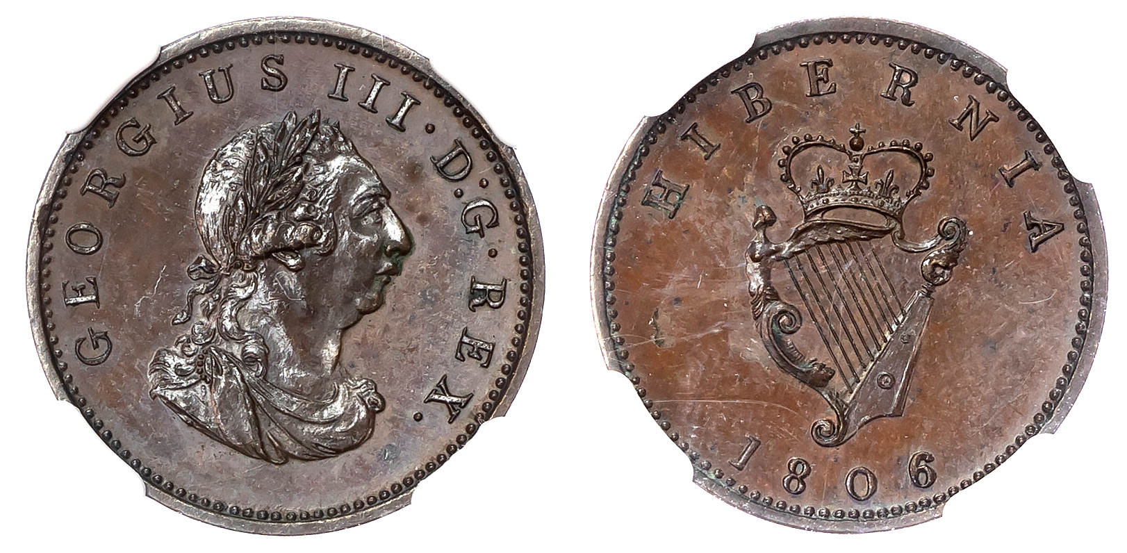 Ireland, George III (1760-1820) Proof Farthing, 1806, Soho (Birmingham) coinage.