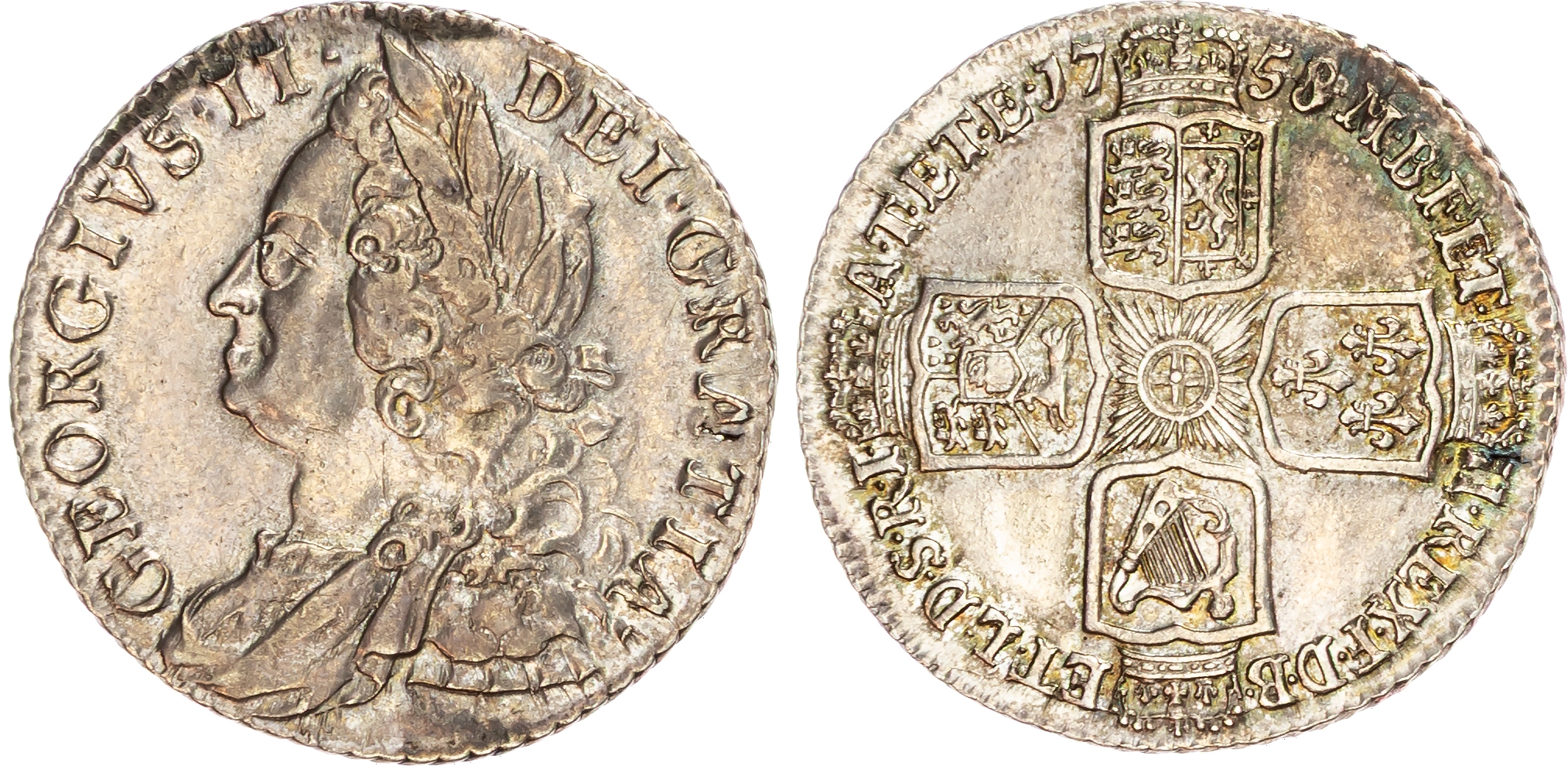 George II (1727-1760) Shilling, 1758.