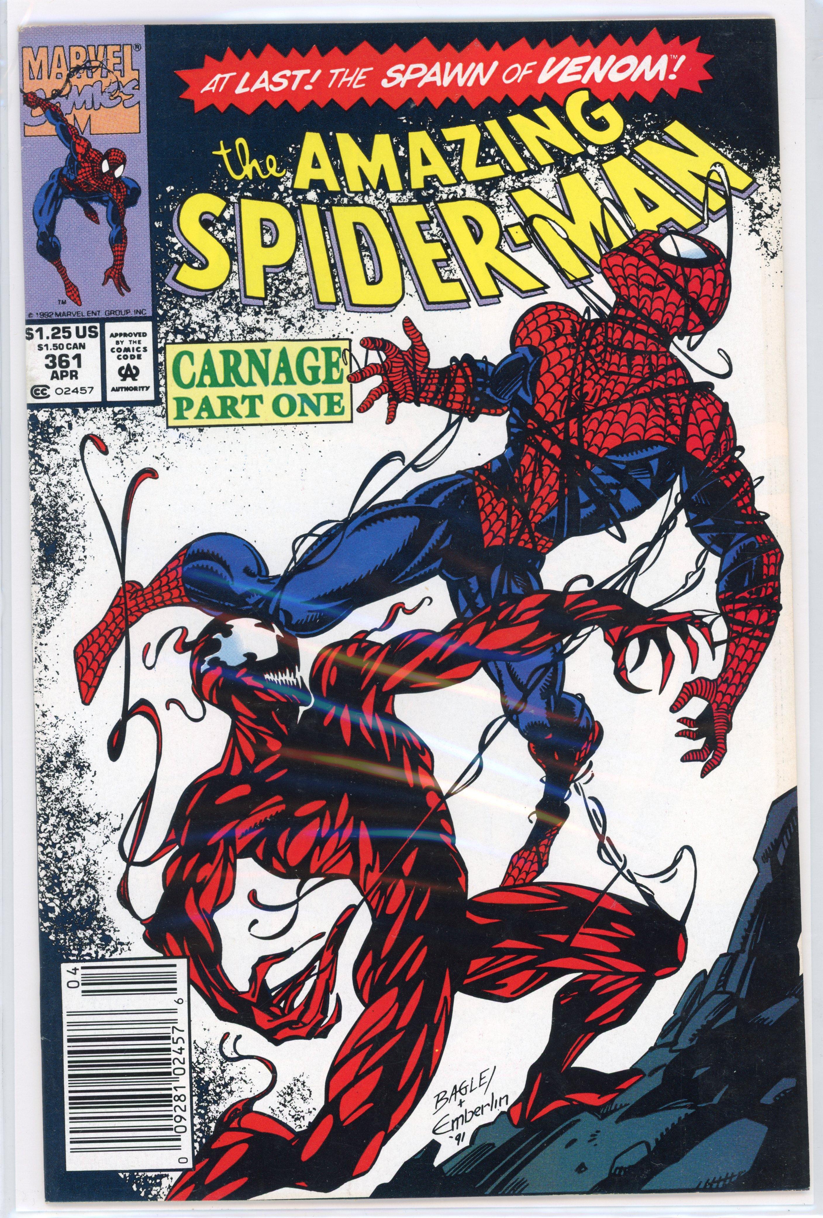 Amazing Spider-Man #361 (Marvel Comics, 1992) First appearance of Carnage