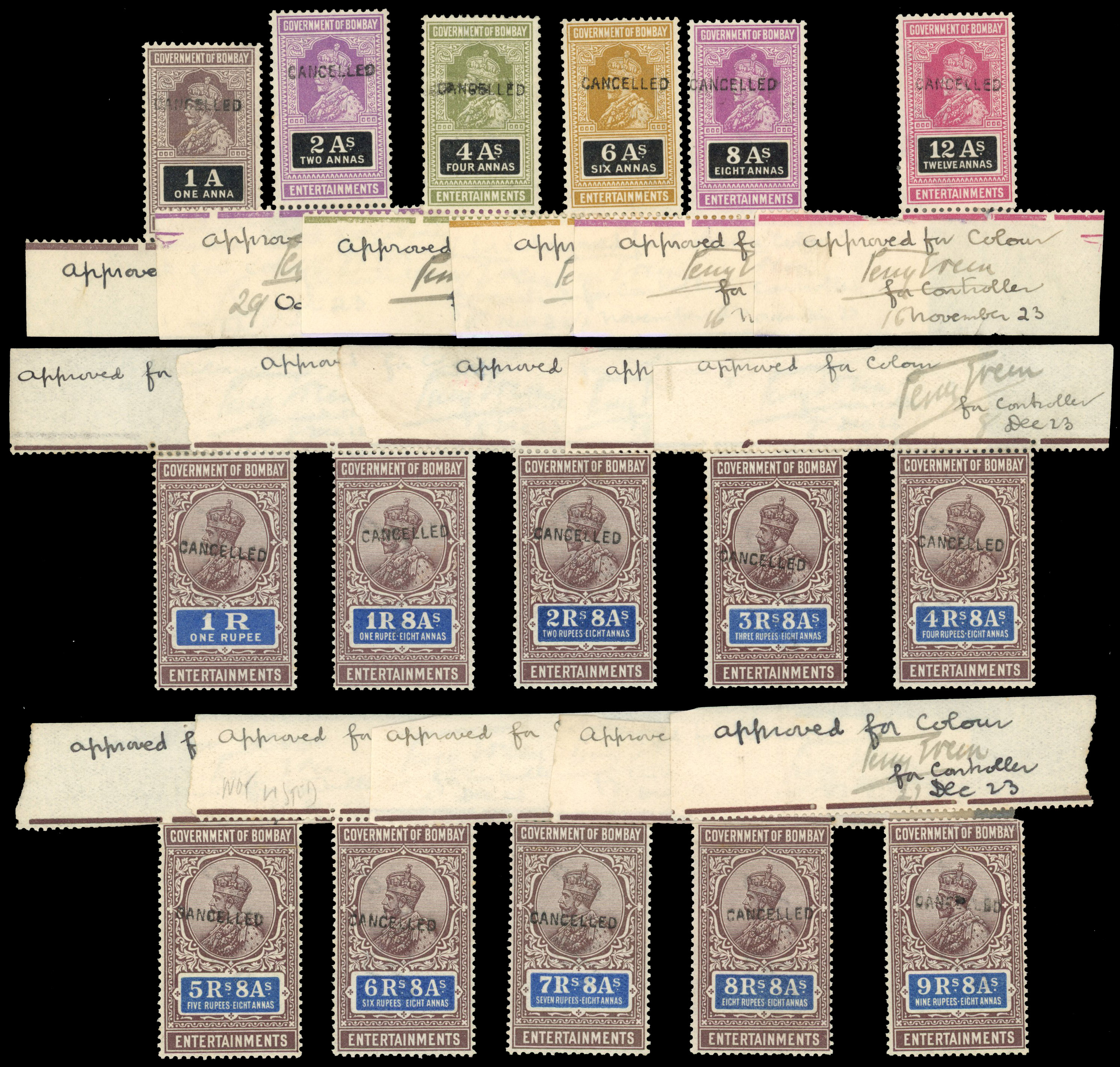 India.  Bombay Govt Entertainment Tax 1932 set Cancelled, ex Archives