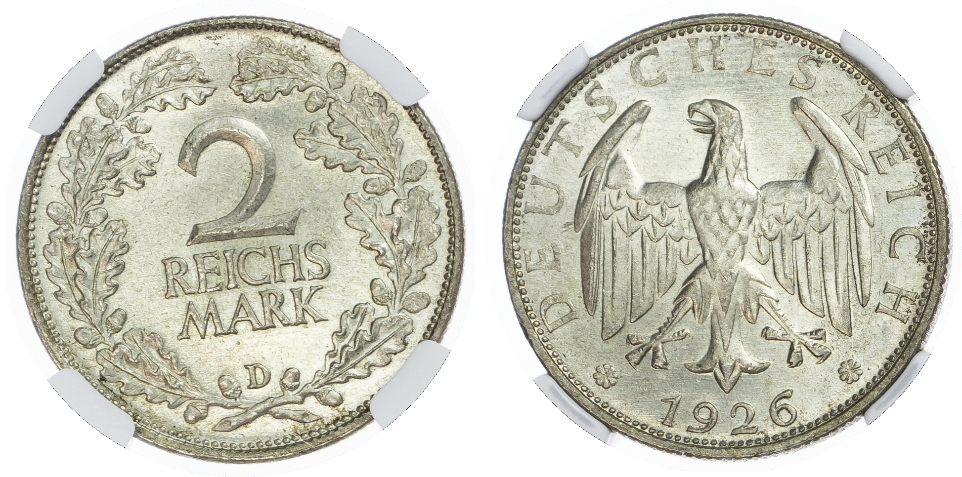 Germany. Weimar Republic AR 2 Marks. 1926D. 