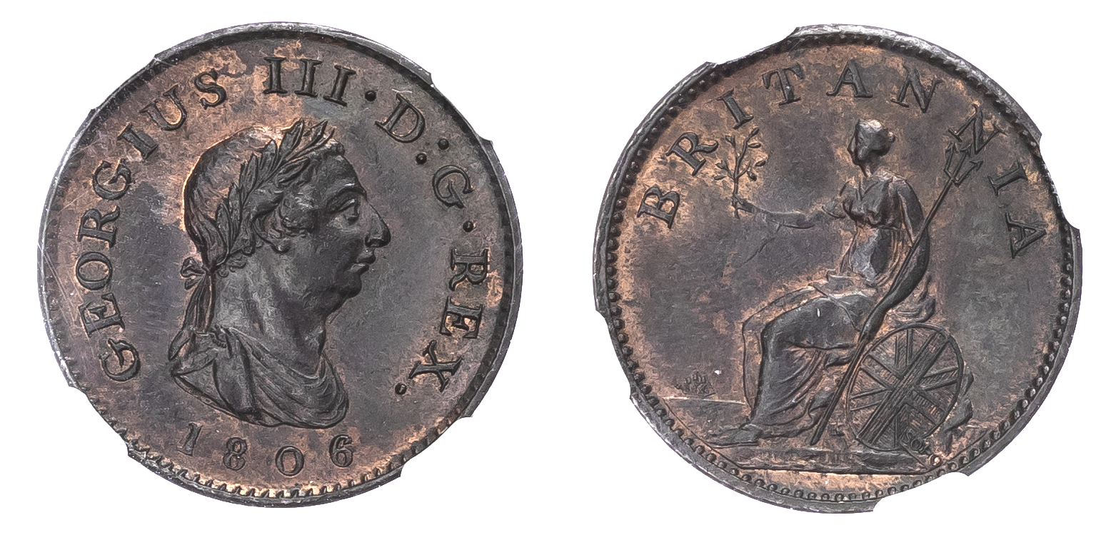 George III (1760-1820) Farthing 1806 - MS62