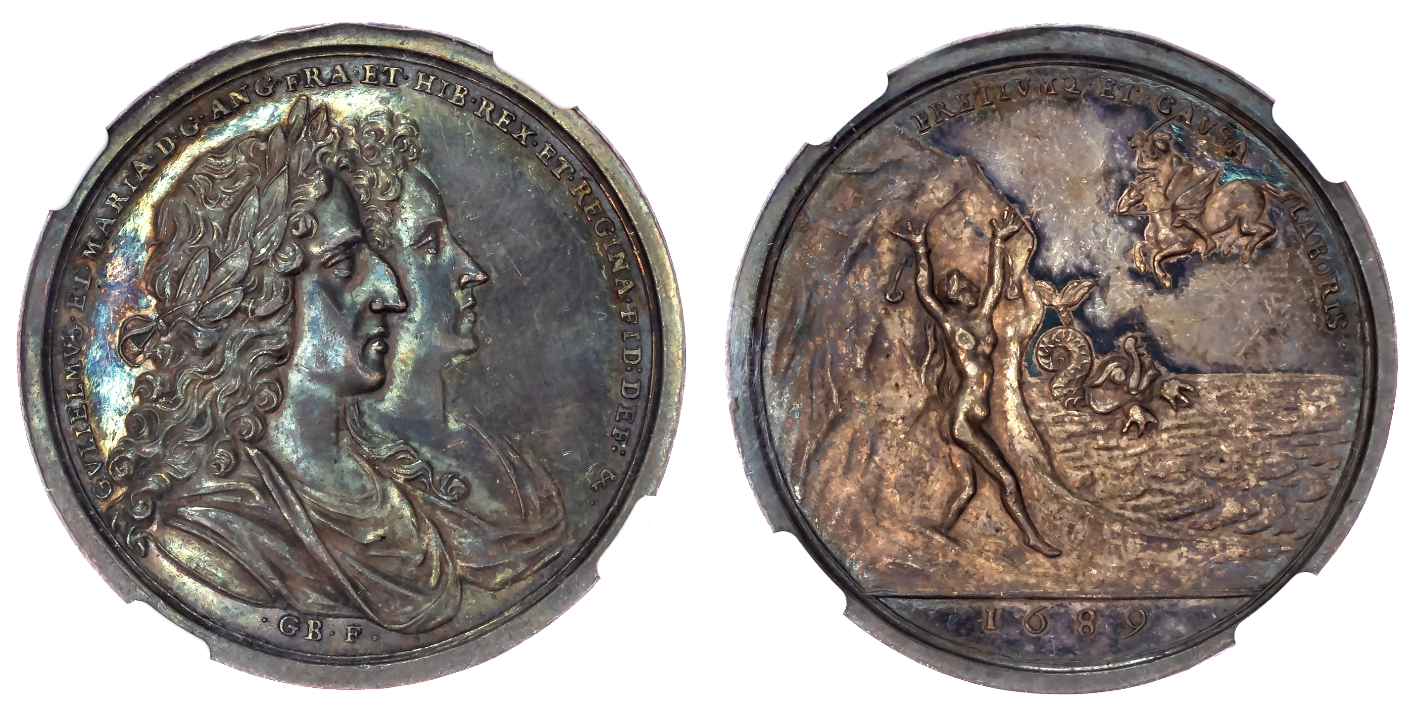 William & Mary 1689-1694, Coronation 1689, official AR medal (38mm) by J. Roettier.