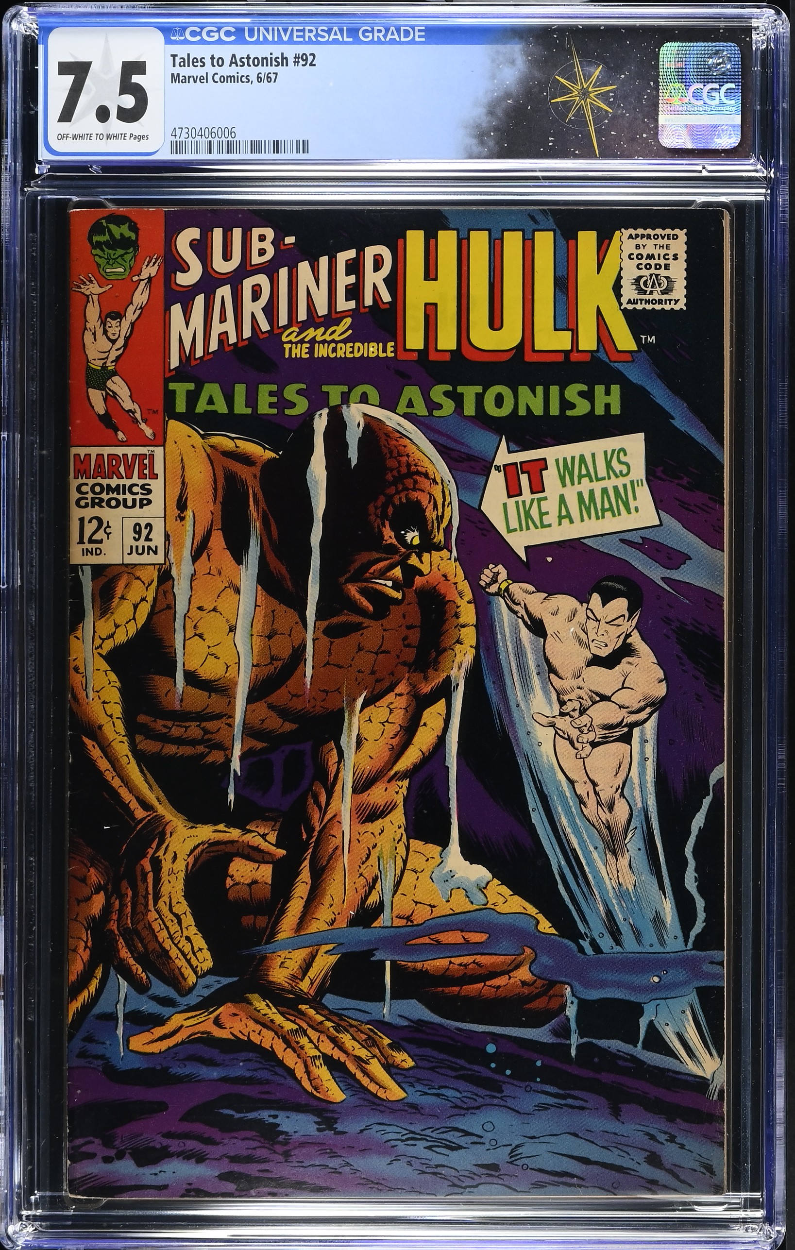 Tales to Astonish #92 CGC 7.5 Stan Lee Story & Dan Adkins Cover (Marvel Comics, 1967) Off-White to White Pages