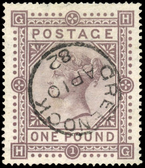 GB 1867-83 £1 brown-lilac on white paper, fine used, SG 129