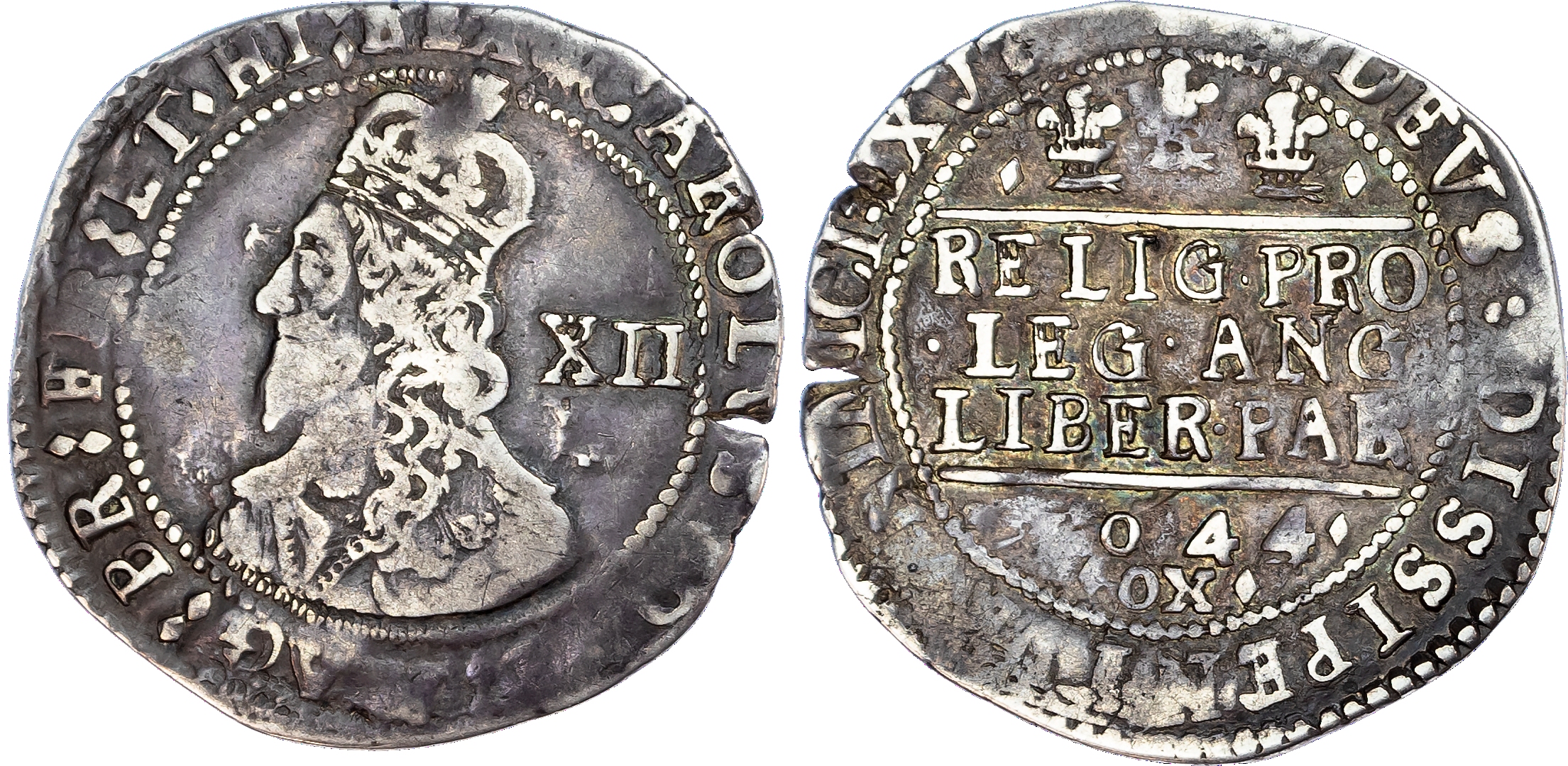 Charles I (1625-1649), Shilling, Oxford mint, 1644 reads 1044 (date error).
