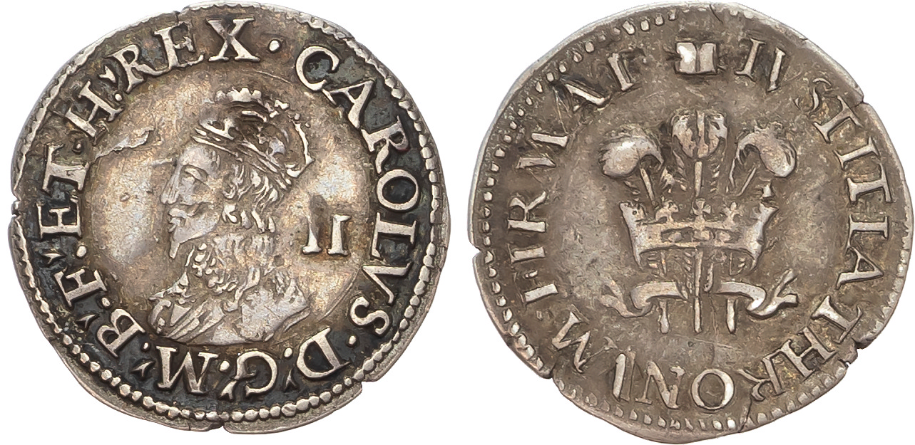 Charles I (1625-1649). Civil War Issues, Aberystwyth, AR Halfgroat and Penny. [2]