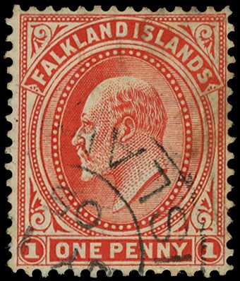 1904 1d vermilion with watermark reversed,...