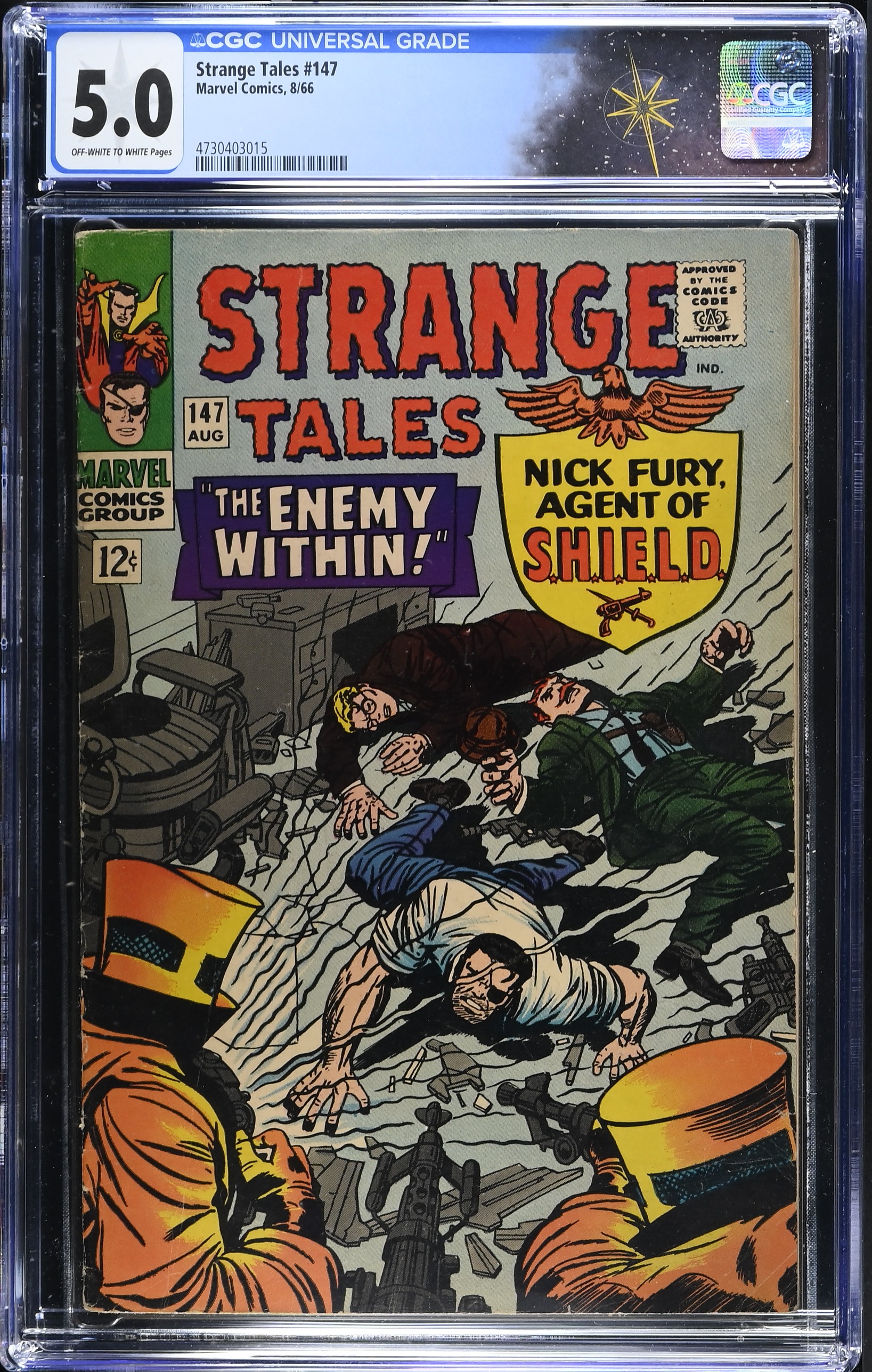 Strange Tales #147 CGC 5.5 1st Cameo Appearance of Kaluu (Marvel Comics, 1966) Off-White to White Pages