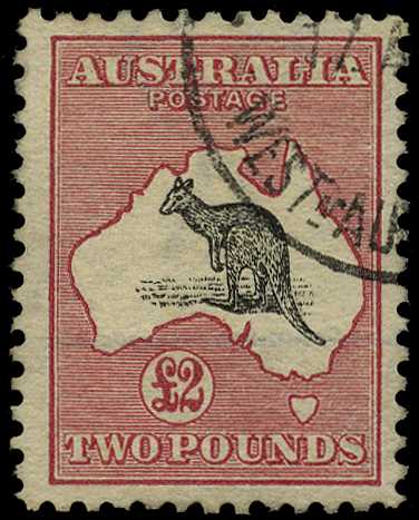 1913 First Watermark: £2 black and rose, Die...