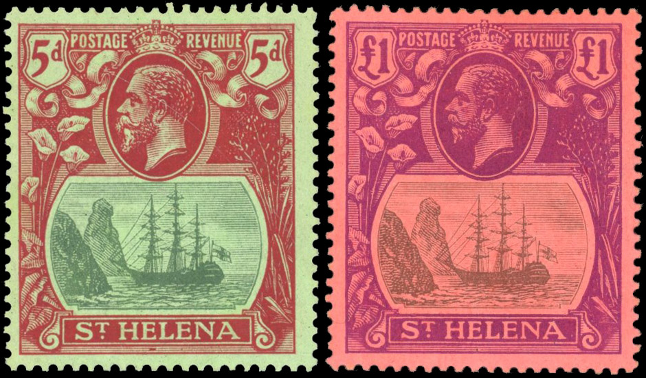 St Helena Badge issue 'Prominent Minor Flaws' display collection