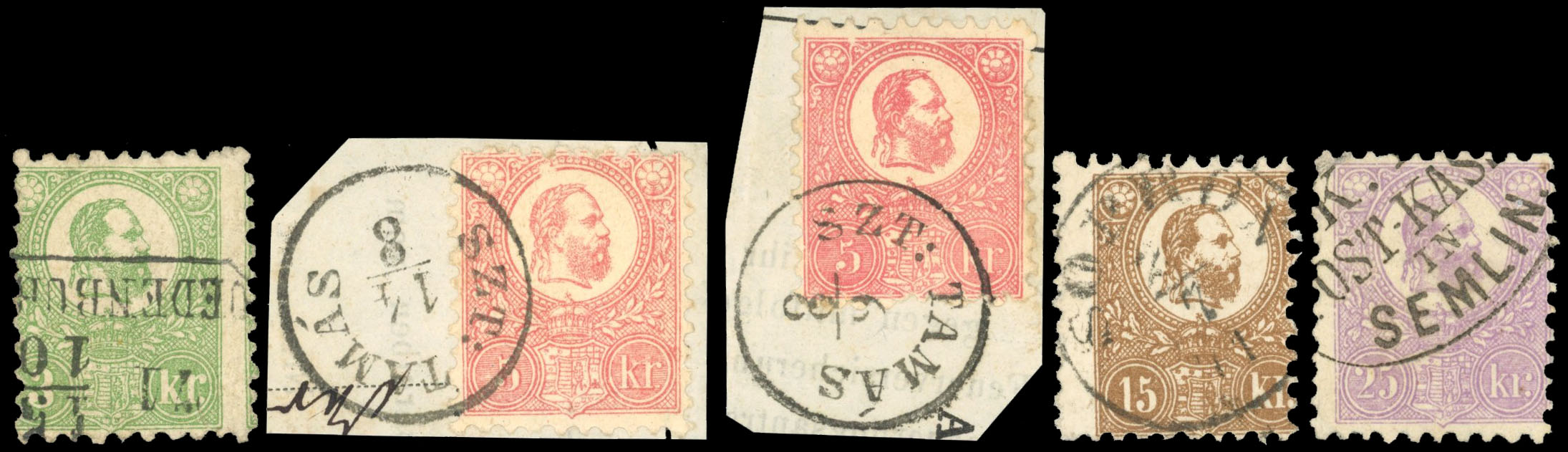 Hungary 1871-73 Lithograph and engraved printings group