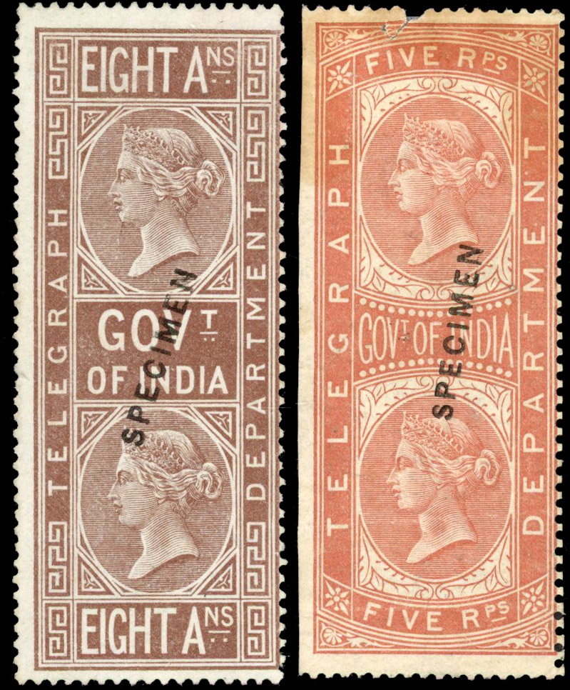 INDIA 1869 SG T7w, 12w Specimens