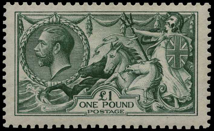 £1 green, large part o.g. fresh appearance...