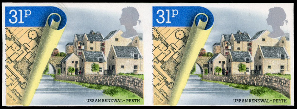 GB SG 1248a 1984 31p Urban Renewal imperforate pair mint