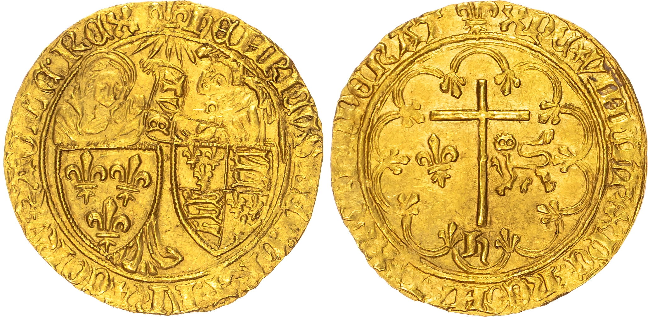 Anglo-Gallic, Henry VI as King of France (1422-1450), AV Salut d’Or, St. Lô Mint, mm. Lis. 