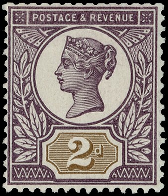 1899 Jubilee 2d colour trial, head plate in purple and duty plate in...
