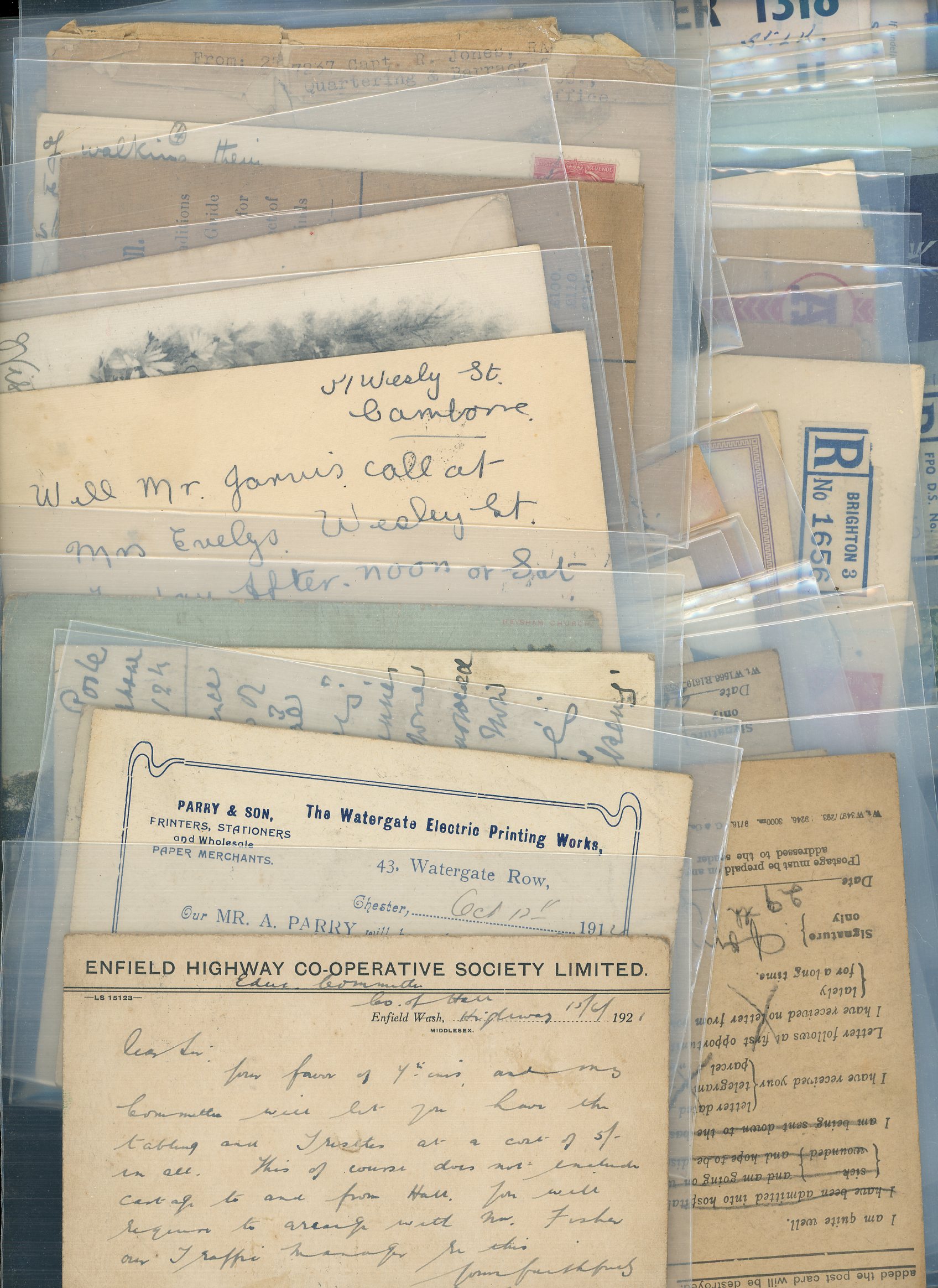WW1 soldier's field correspondence, mainly...