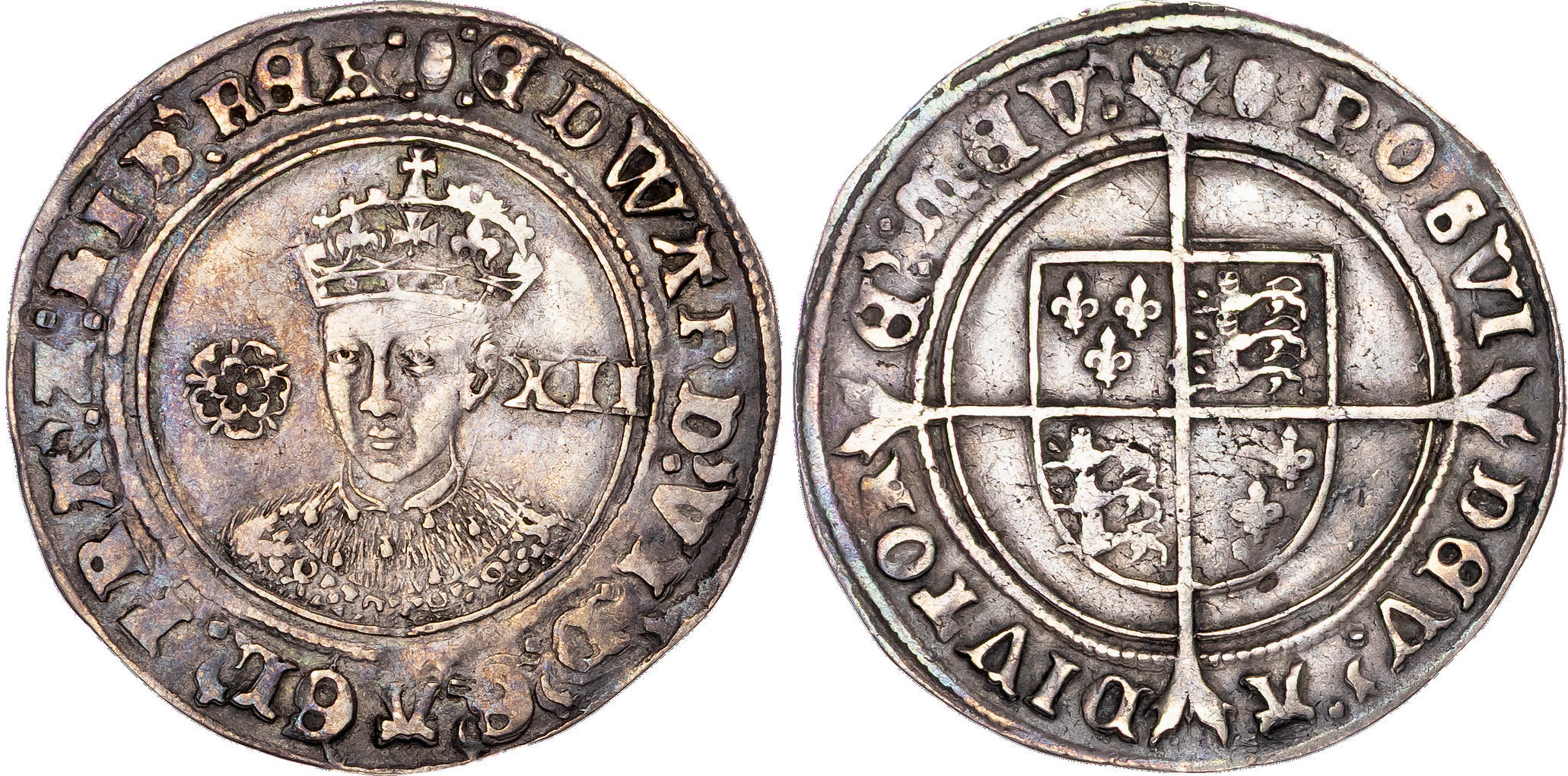 Edward VI (1547-1553), AR Shilling, Third Period, Fine Silver Issue, Tower (London) mint, mm. tun (1551-1553).