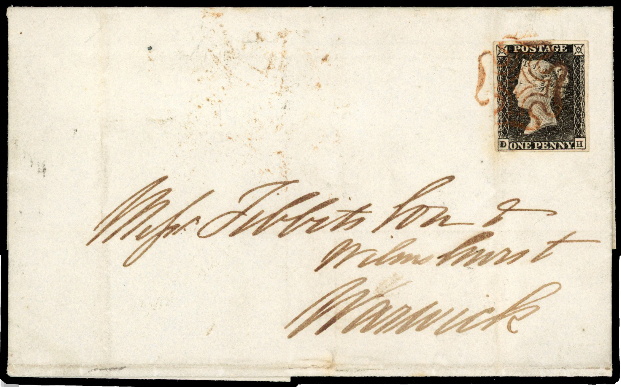 1840 1d Black Pl.1a. “May Date”. Clean wrapper sent from Liverpool MY.29.1840
