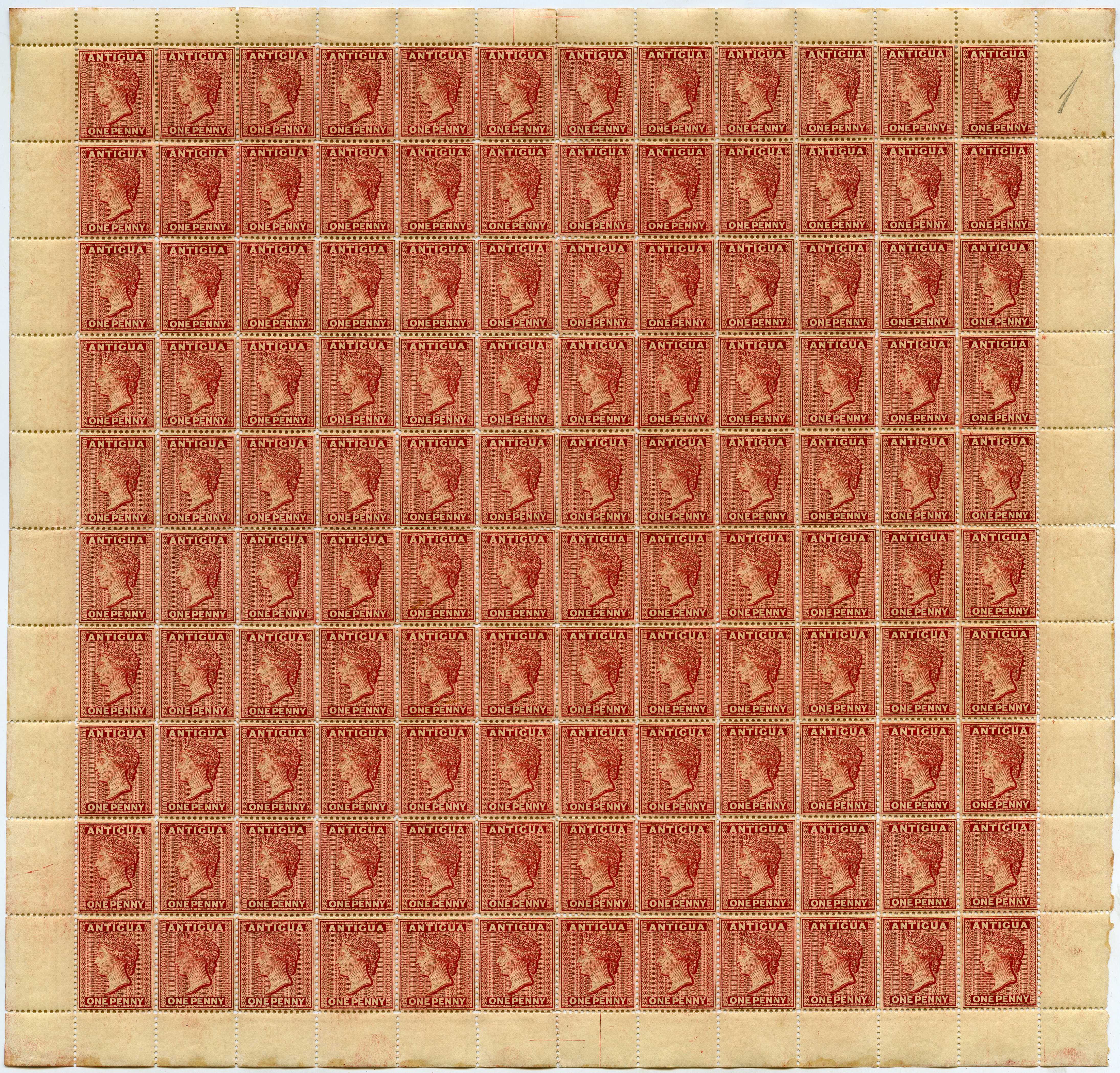 1884-87 1d carmine-red (wmk Crown CA)...