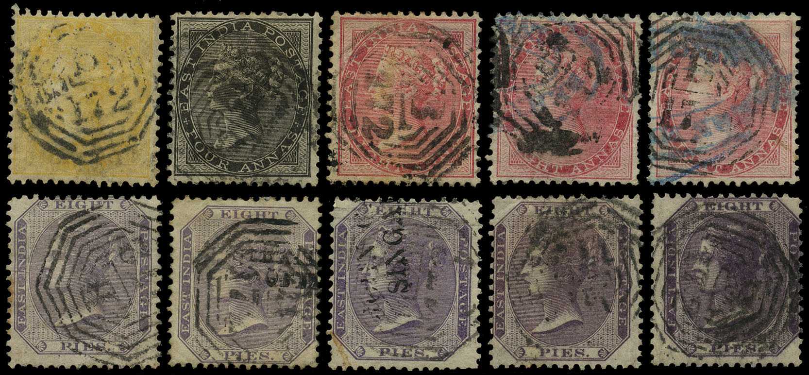 1856-66 India used abroad in Singapore...