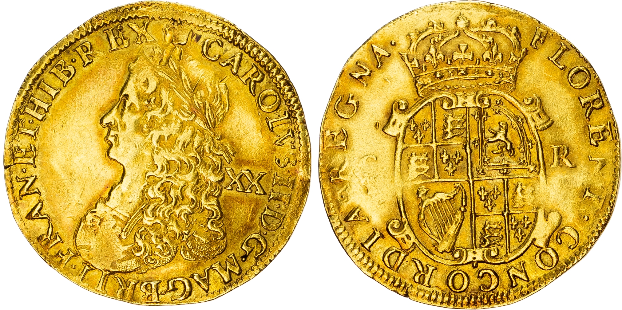 Charles II (1660-1685), hammered coinage (1660-1662), second issue, Unite