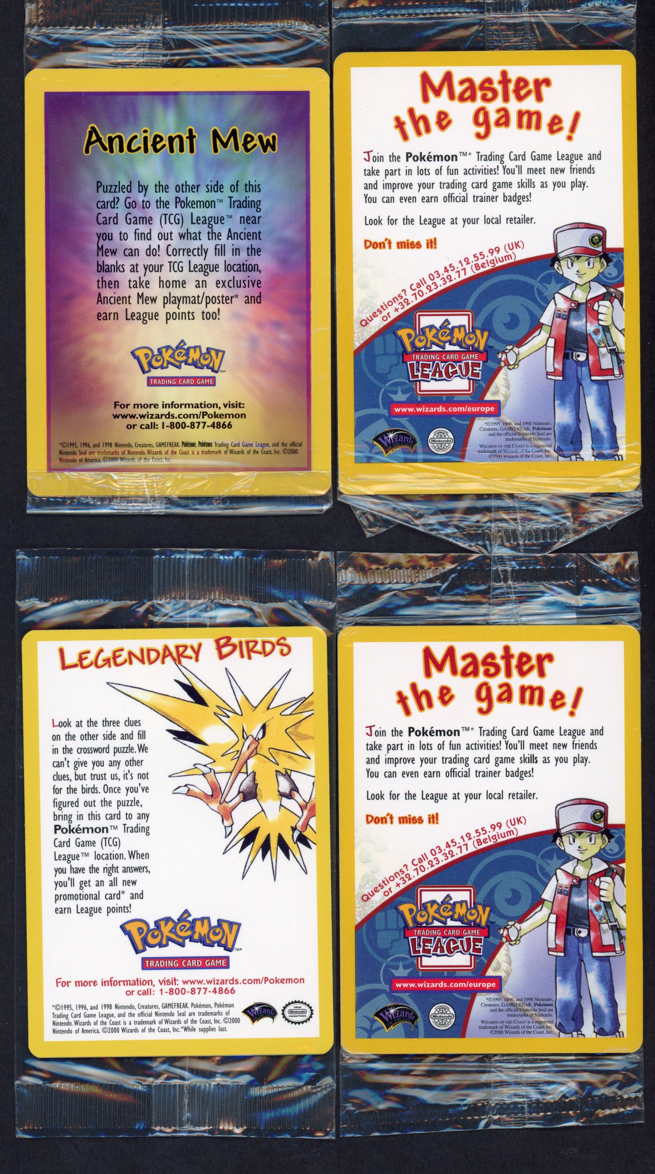 x4 SEALED Black Star Promo Cards - Moltres, Electabuzz, Mewtwo and Ancient Mew