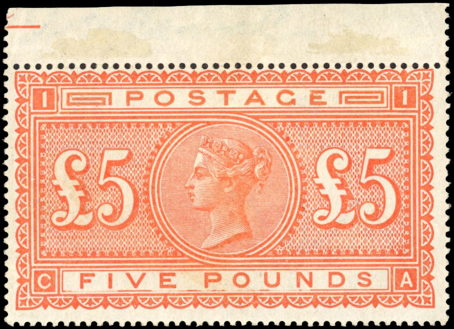 GG SG 137 1867-83 £5 orange mint 