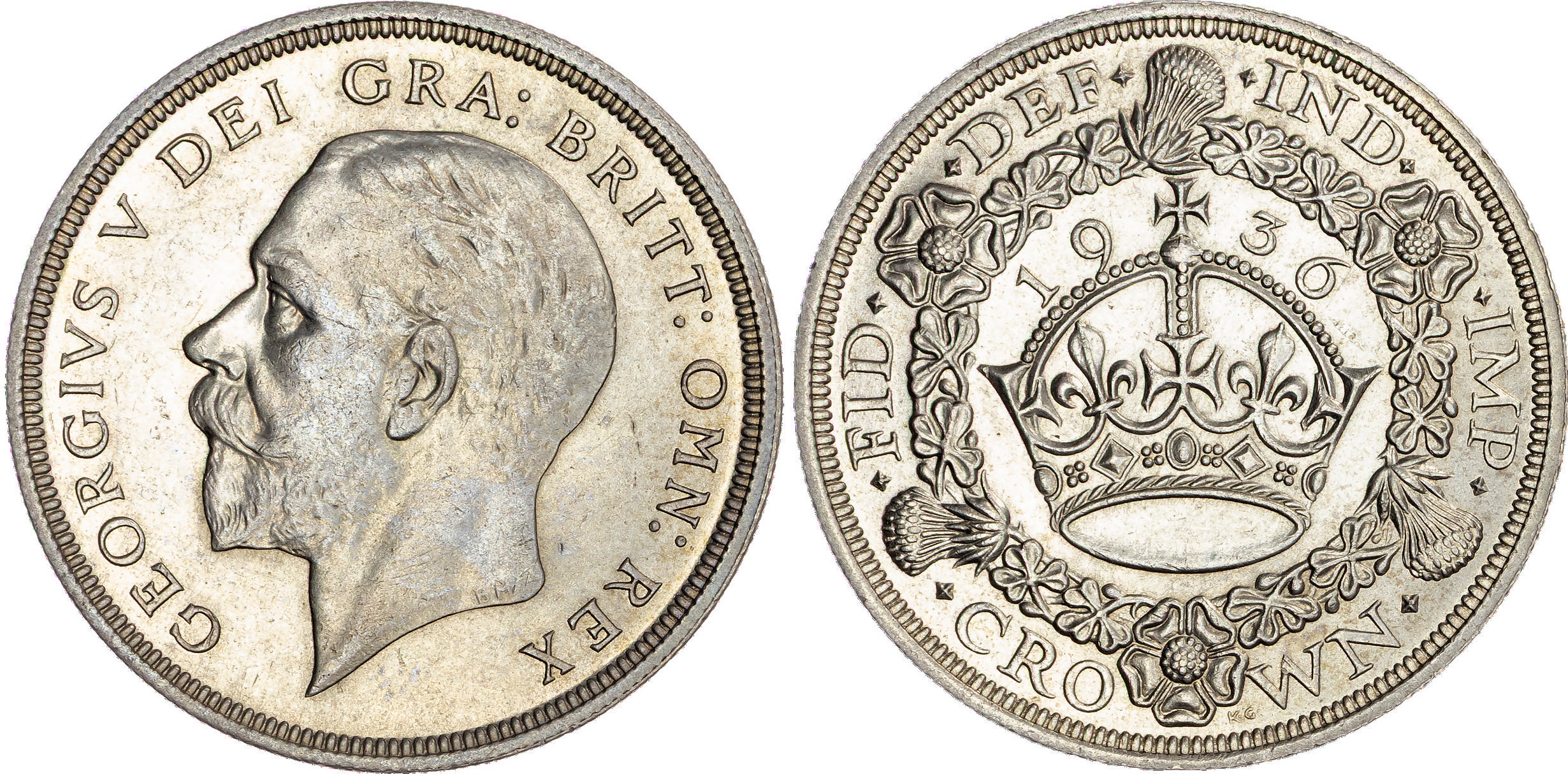 George V (1910-1936), AR Crown, 1936, Fourth Coinage.