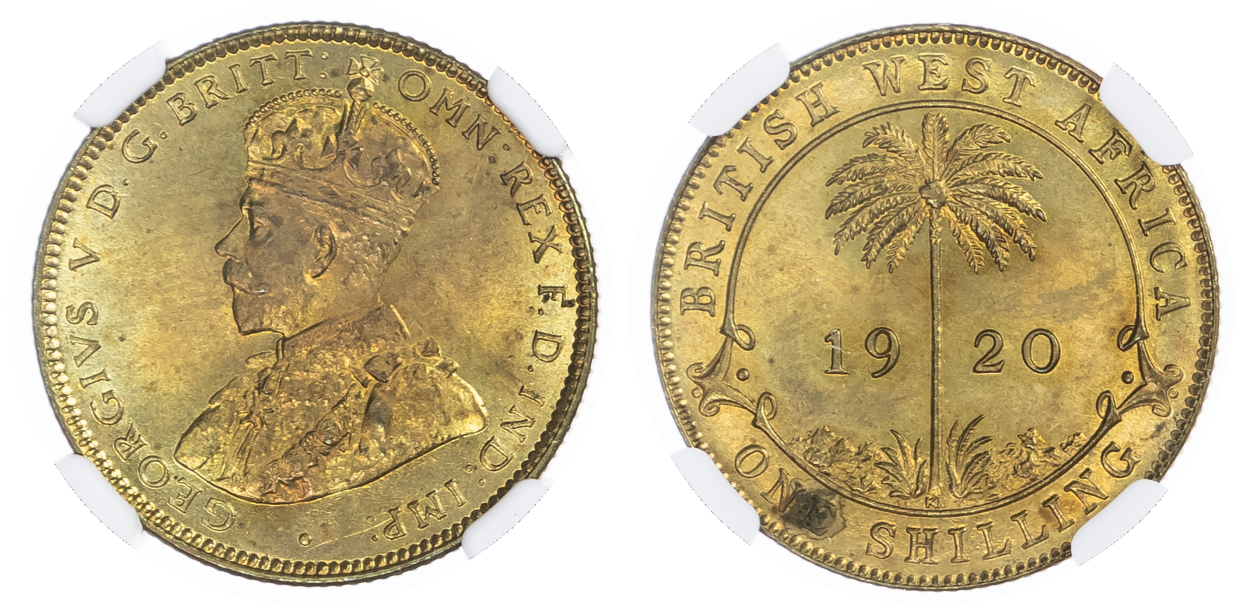 British West Africa. George V BR Shilling. 1920 KN. 