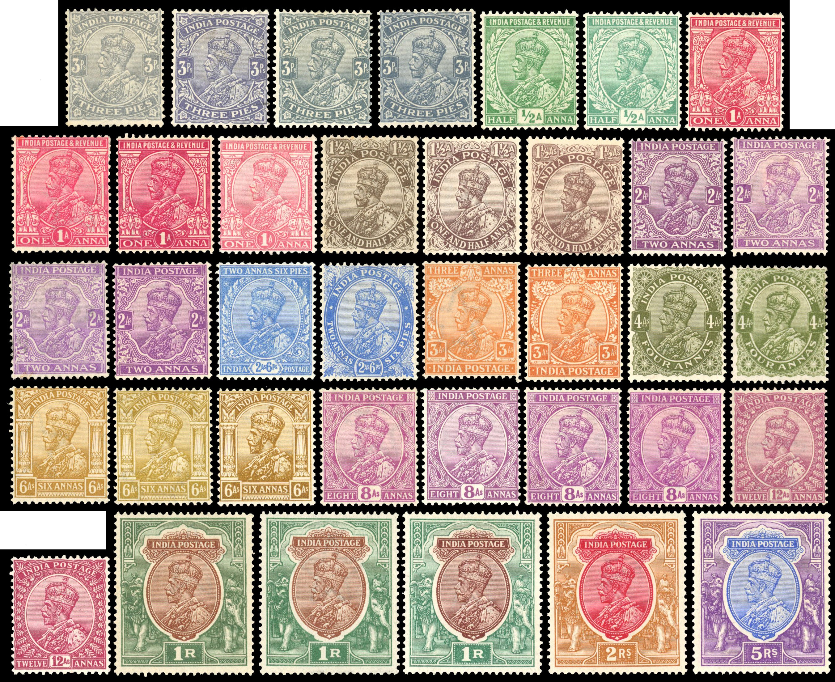 India 1911-23 mint set to 25r